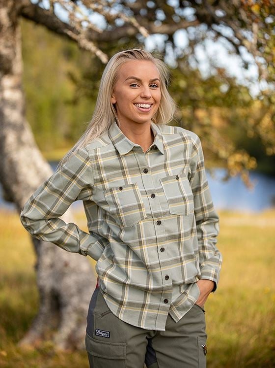 Bergans Tovdal Shirt Light Green Mud Check