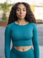 Balion Seamless Ribbed Crop Top Green