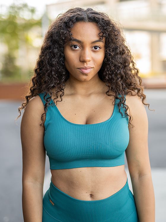 Balion Seamless Ribbed Sports Bra Green