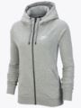 Nike Essential Fleece Full Zip Hoodie Dark Grey Heather/ Matte Silver/ White