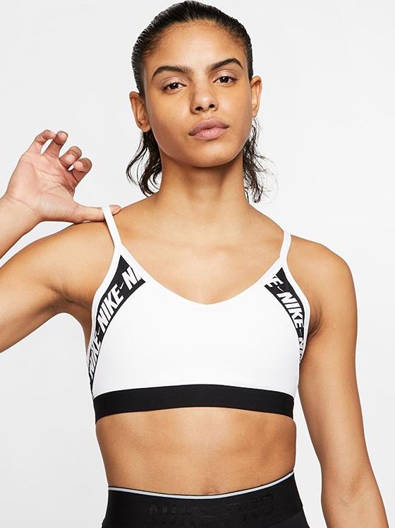 Nike Indy Logo Sports Bra White/ Black