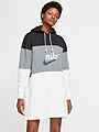 Nike Sportswear Varsity Hoodie Dress Black/ Smoke Grey/ White