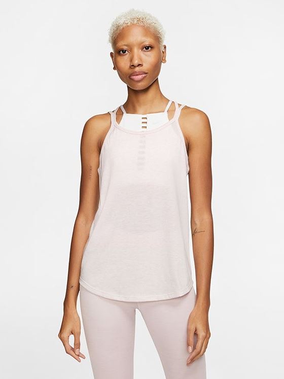 Nike Yoga Strappy Tank Barely Rose/ Plum Chalk