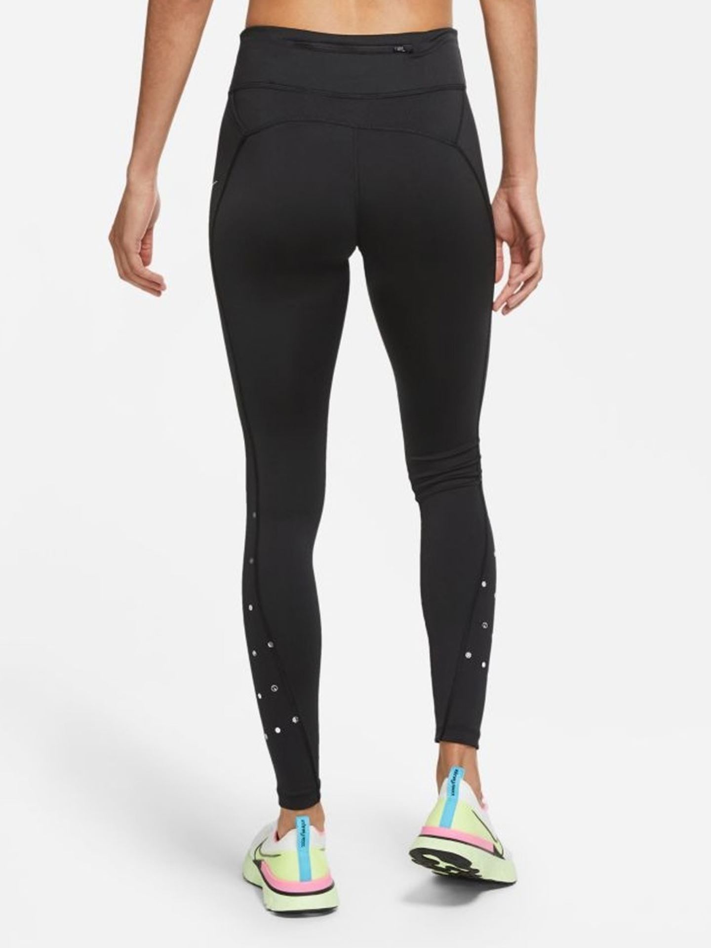 nike running runway flash reflective detail leggings in black