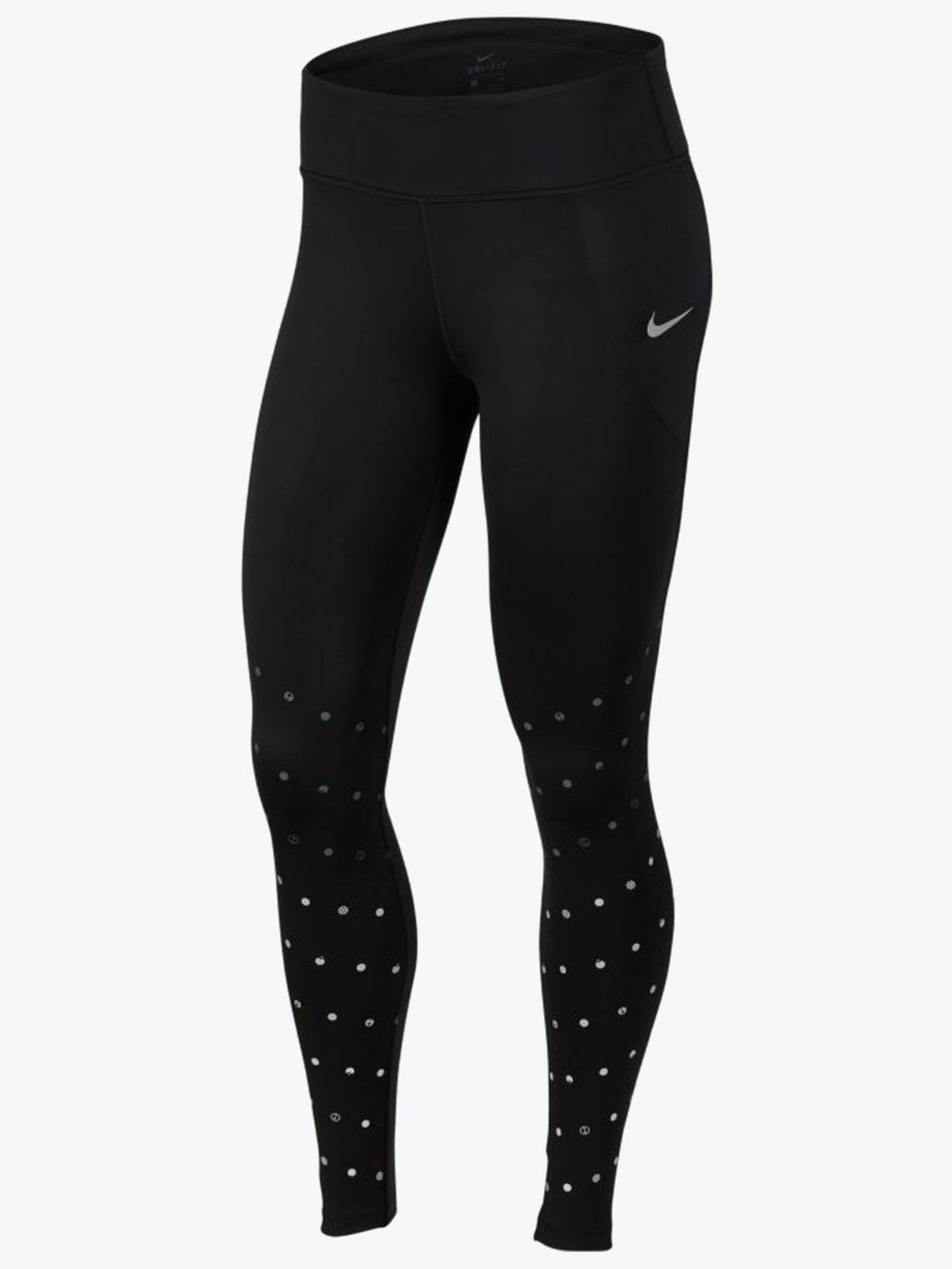 nike running runway flash reflective detail leggings in black