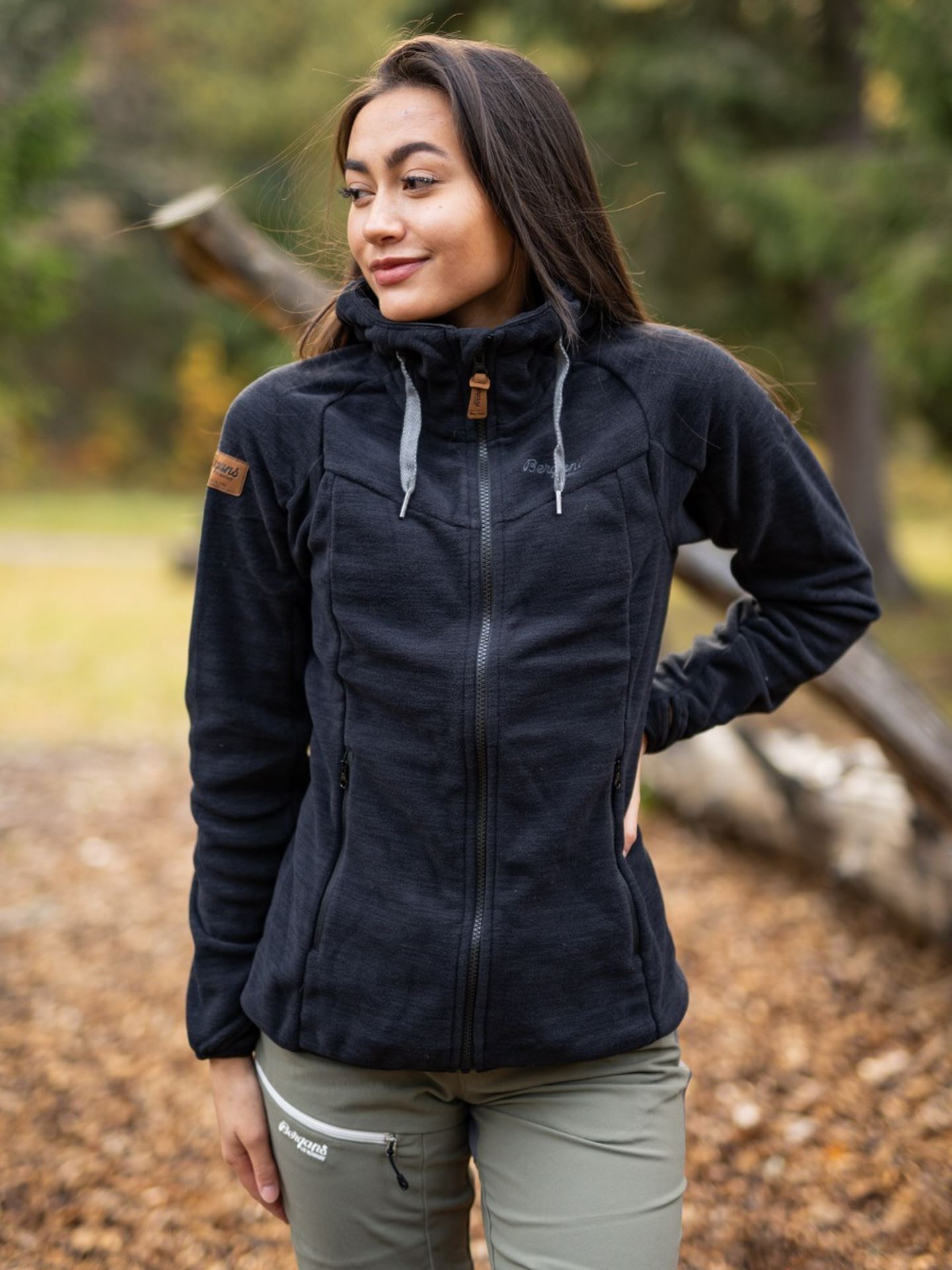 Bergans Hareid Fleece Jacket Black Melange Solid Charcoal