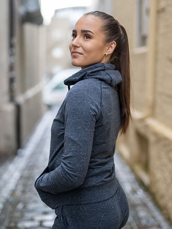 Athlecia Chestine Melange Sweat Hoody Dark Sapphire