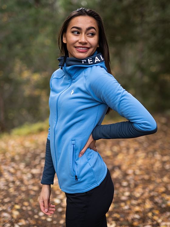 Peak Performance Rider Zip Hood Blue Elevation