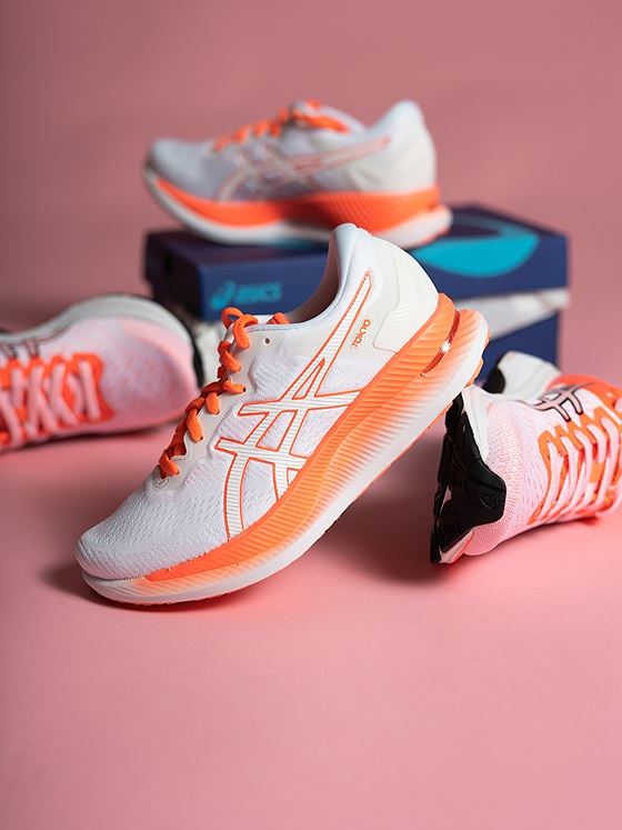 ASICS Glideride White/ Sunrise Red