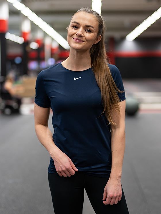 Nike Pro 365 Top Short Sleeve Essential Obsidian/ White