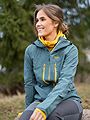 Bergans Cecilie Mountain Softshell Jacket Forest Frost / Solid Dark Grey / Golden Yellow