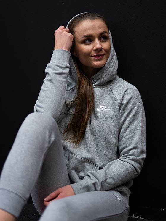 Nike Essential Hoodie Fleece DK Grey Heather