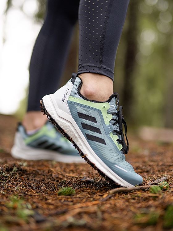 adidas Terrex Agravic Flow Trail Ash Grey/ Core Black/ Glow Green
