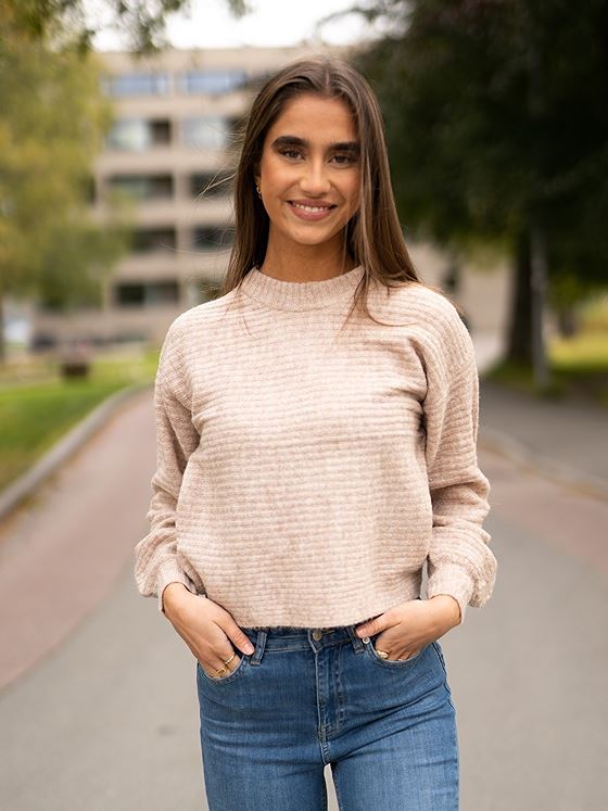 Ichi Amara Long Sleeve Rib Natural