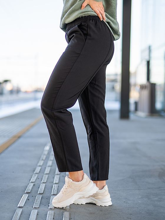 NA-KD Elastic Waist Seamline Pant Black
