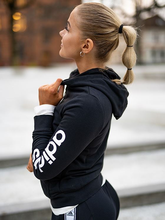 adidas Performace Linear Hoodie Black/ White