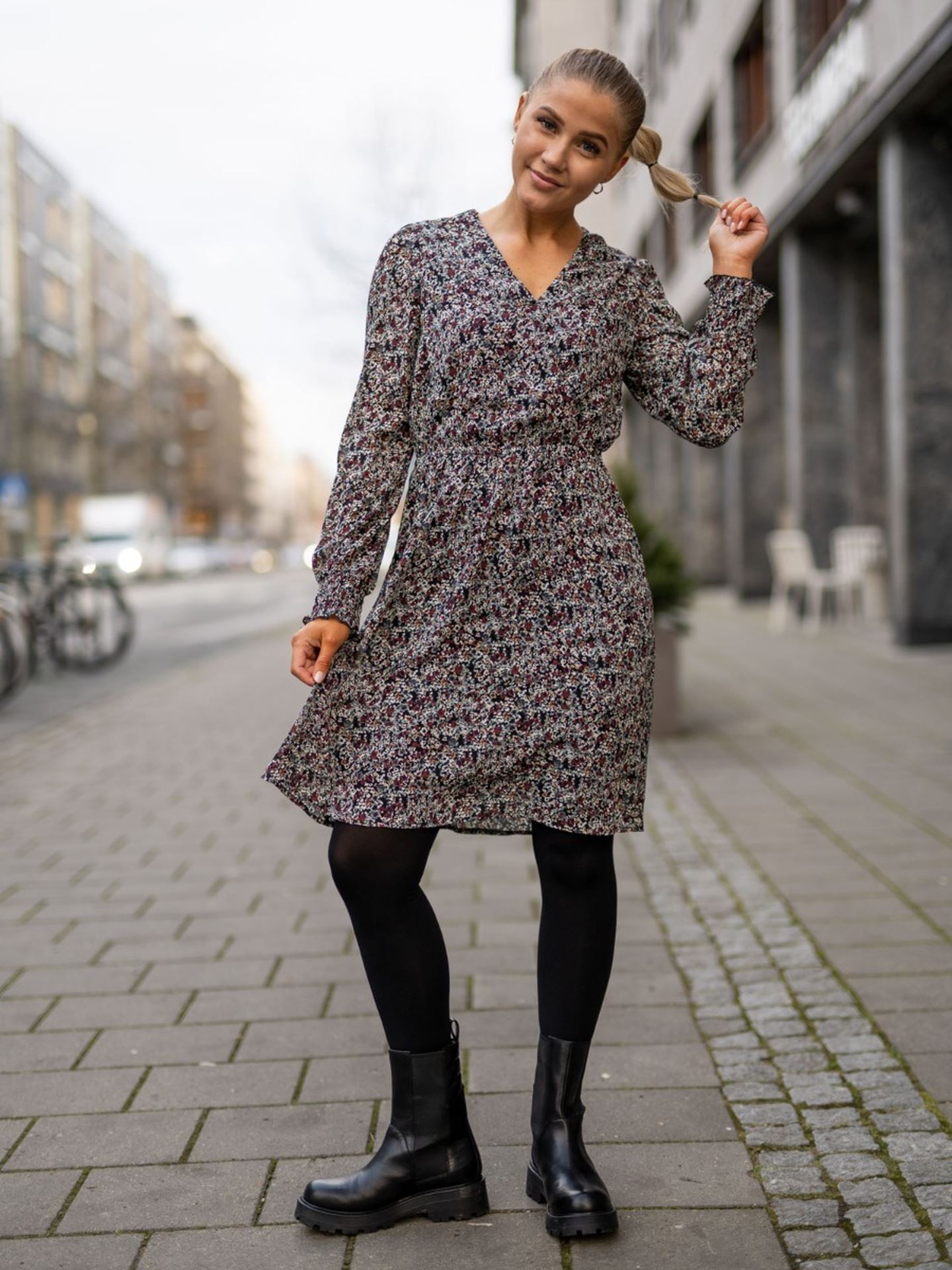 MSCH Copenhagen MSCH Copenhagen Glorie Rikkelie LS Dress Black Flower