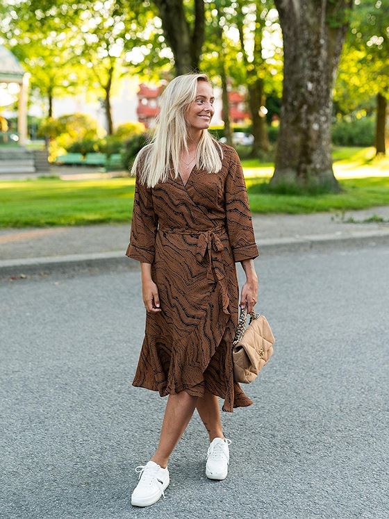 Just Female Celine Wrap Dress Earth minerals