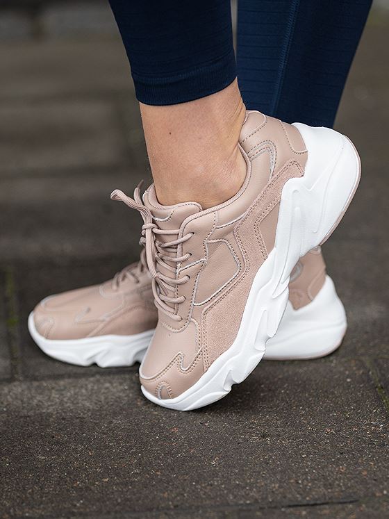 Athlecia Chunky Leather Trainers Nude