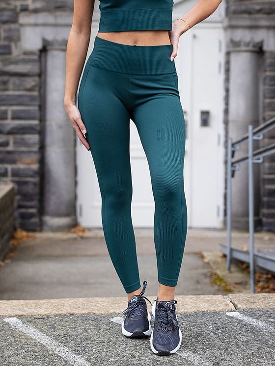 Athlecia Flow Ribbed Seamless Tights Marble Green