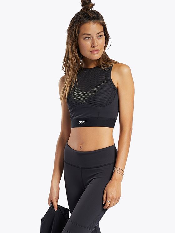 Reebok TS Crop Performance Top Black