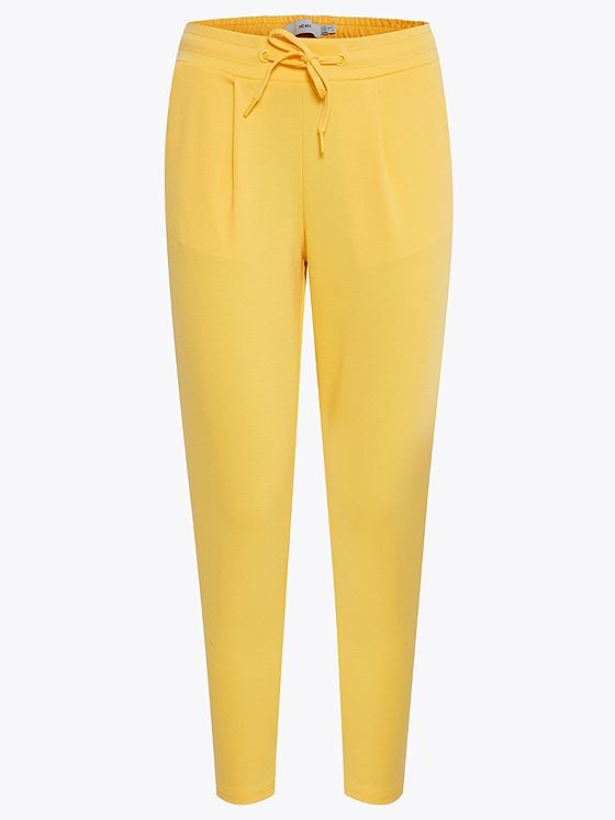 Ichi Kate Pant Cropped Buff Yellow