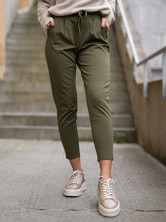 Ichi Kate Pant Cropped Ivy green