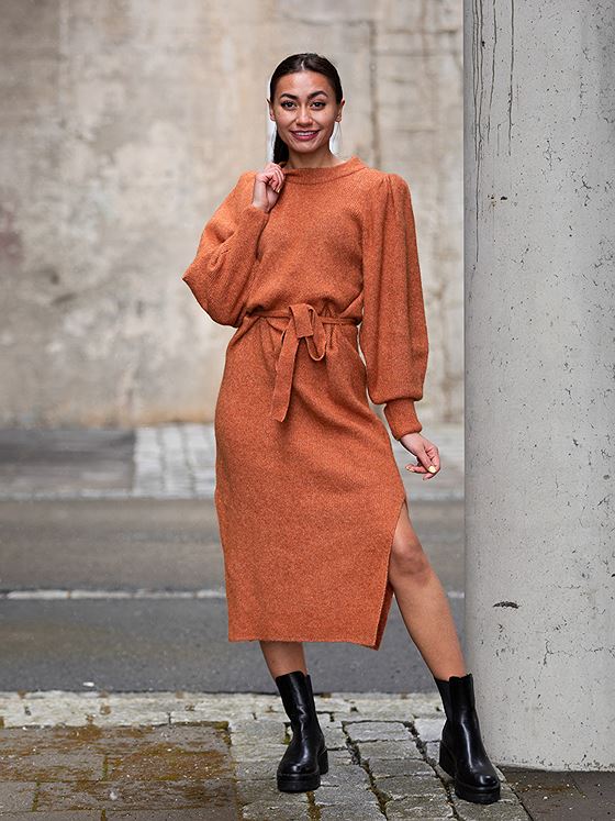 Ichi Jordan Dress Bombay Brown