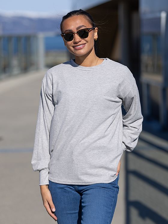 Ichi Kyla Long Sleeve Grey Melange