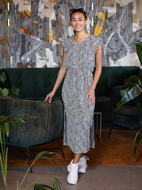 Ichi Marrakech All Over Print Dress 10 Birch