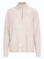Ichi Jordan Long Sleeve 3 Zip Oatmeal Melange