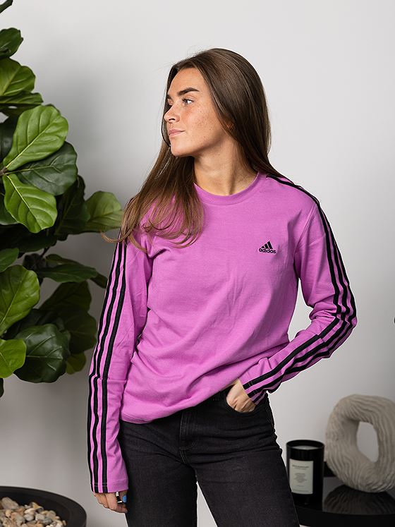 adidas 3-Stripes Long Sleeve Semi Pulse Lilac/Black