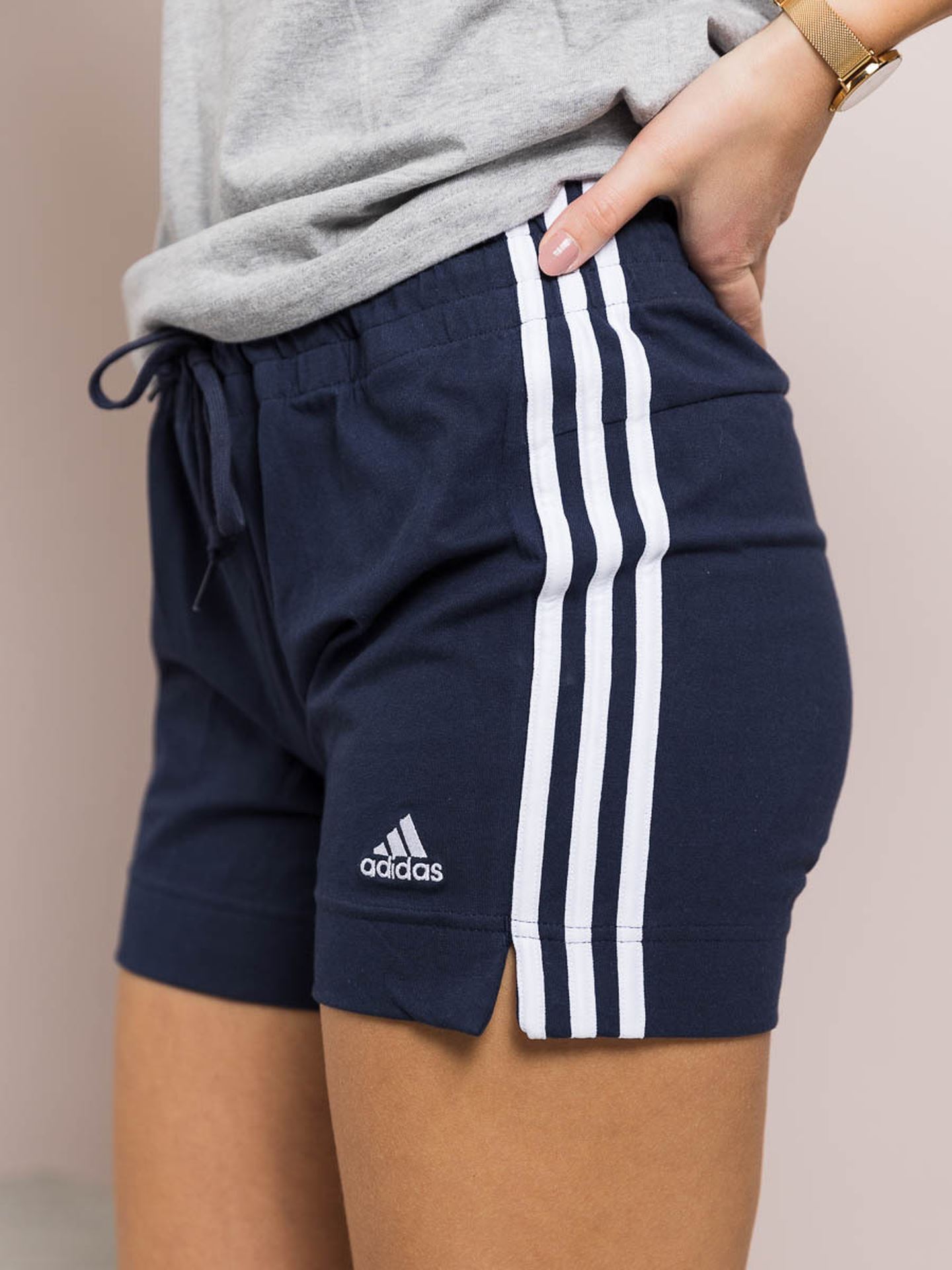 adidas 3 Stripes Short Bla Getinspired.no
