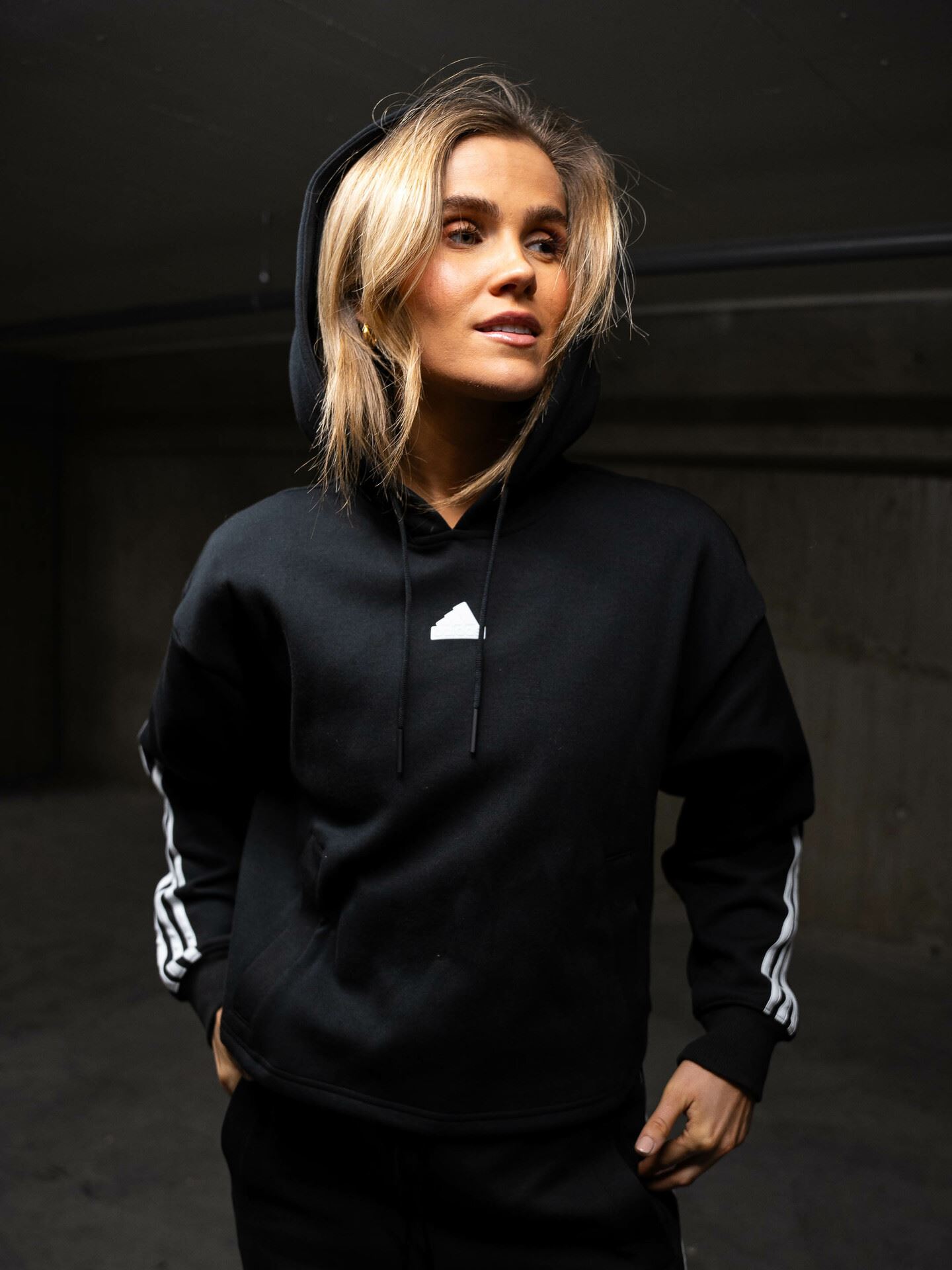 adidas FI 3-Stripes OH Hoodie Black