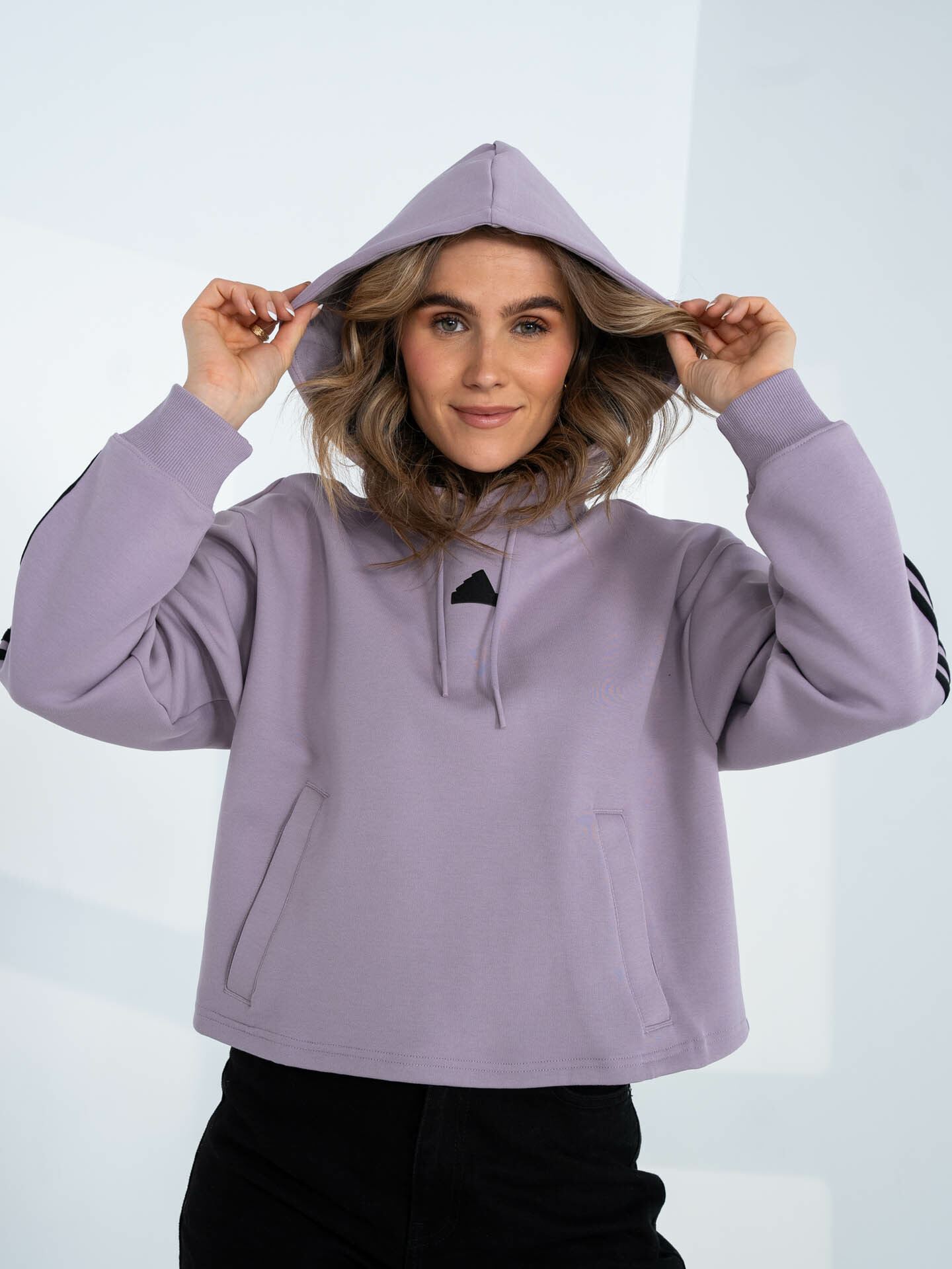 adidas FI 3-Stripes OH Hoodie Preloved Fig / Black