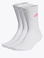 adidas Crew Sock 3PK White / Lucid pink / White / Spark (Ulik farge på logo på de tre parene: rosa, gul og grønn)