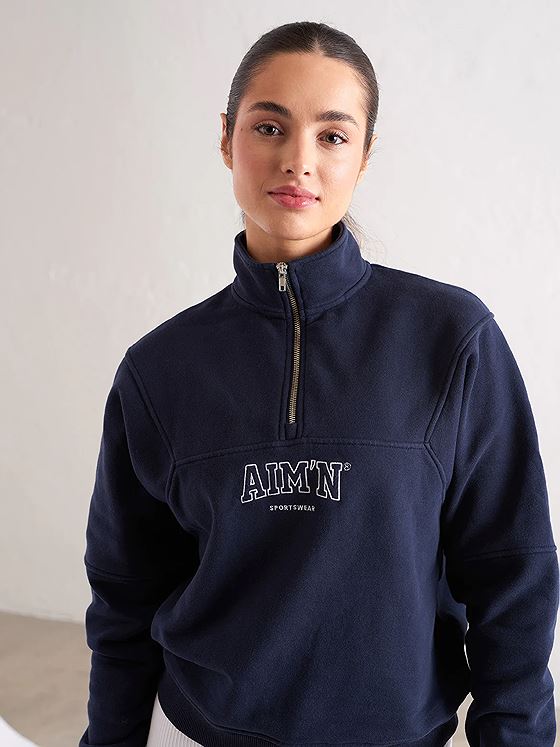 Aim'n College Sweat Half Zip Navy