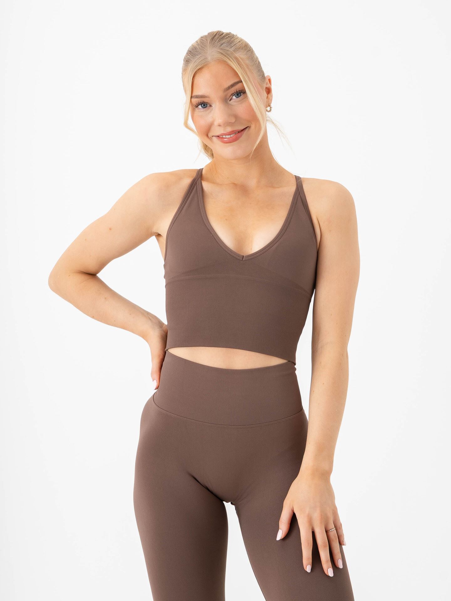 Aim'n Shape Seamless Cross Back Bralette Macchiato