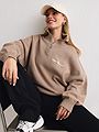 Aim'n Cotton Knit Half Zip Dark Clay / Almond White