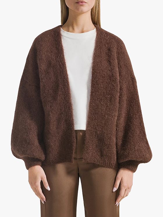 American Dreams Lee Short Cardigan Cocoa