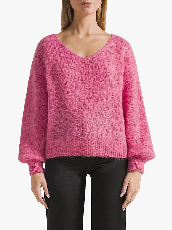 American Dreams Milana Long Sleeve Alpaca Pullover Pink