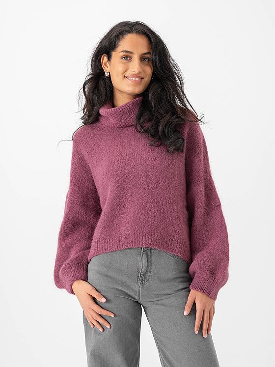 American Dreams Andrea Rollneck Alpaca Pullover Bordeaux