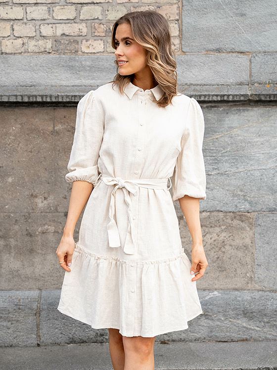 A-View Linen dress Light sand