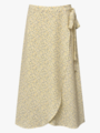 A-View Peony Wrap Skirt Light Yellow