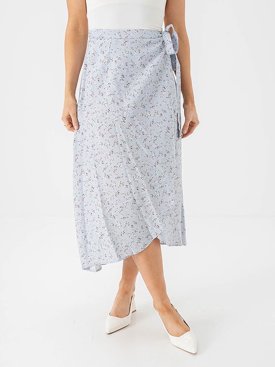A-View Peony Wrap Skirt Blue / White