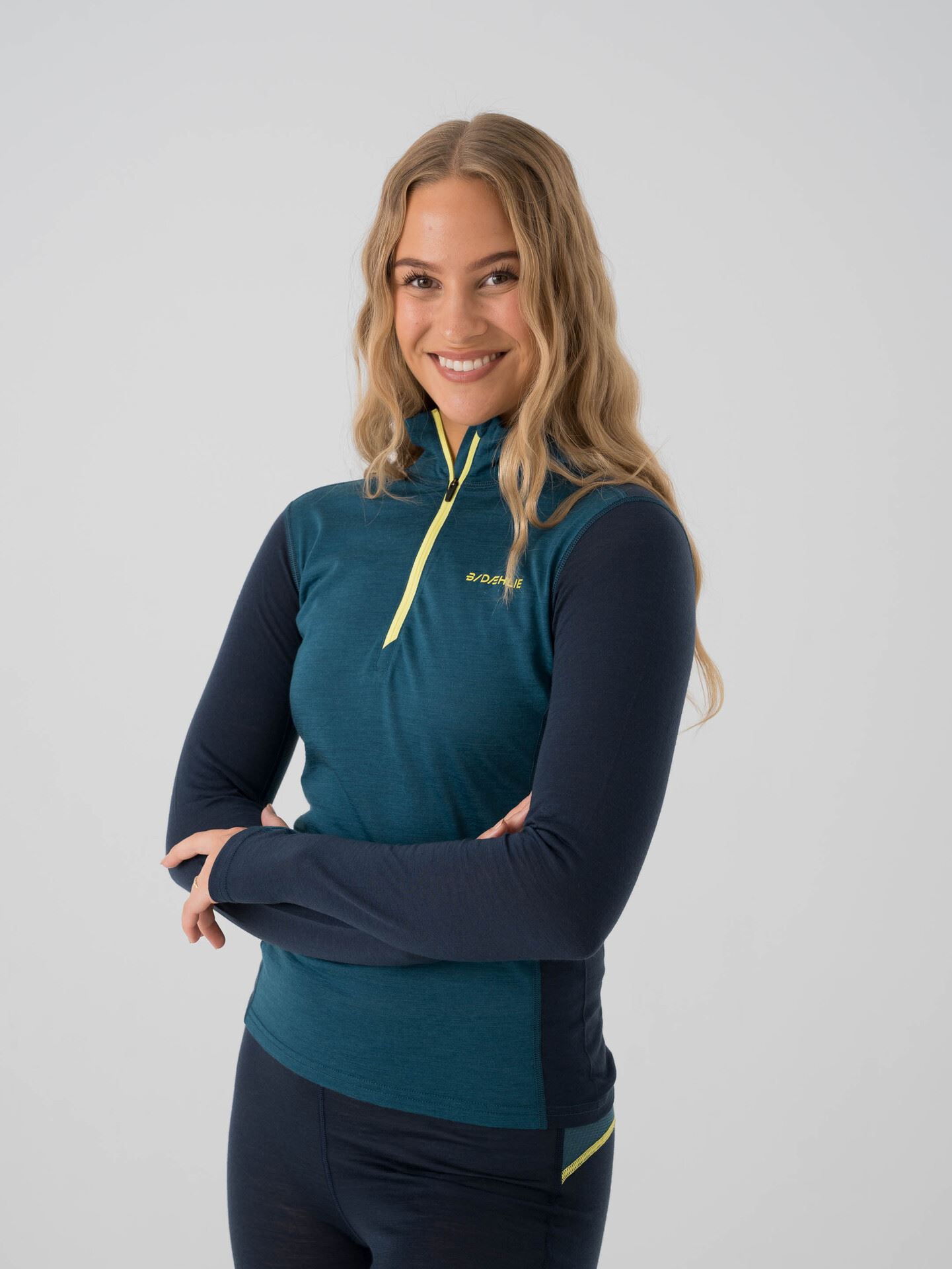 Dæhlie Performance Wool Half-Zip Teal