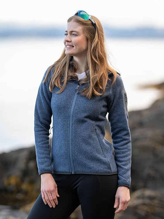 Bergans Kamphaug Knitted Hoodie Granite Blue