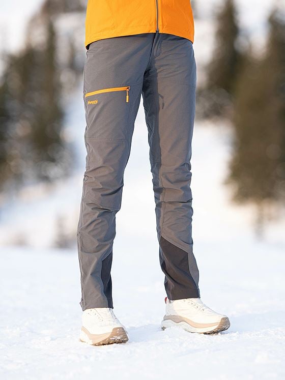 Bergans Cecilie Mountain Softshell Pants Solid Dark Grey / Cloudberry Yellow