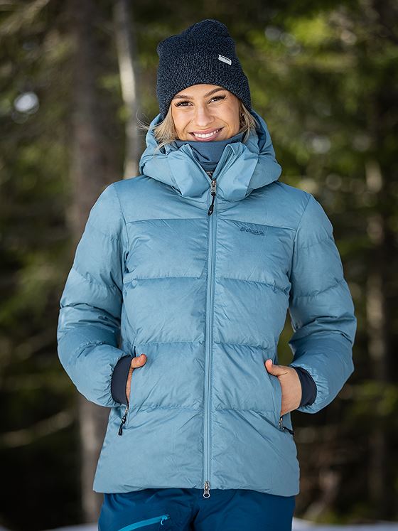 Bergans Lava Warm Down Jacket w/Hood Women Smoke Blue