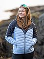 Bergans Tind Light Down Jacket Hood Women Blueberry Milk / Navy Blue